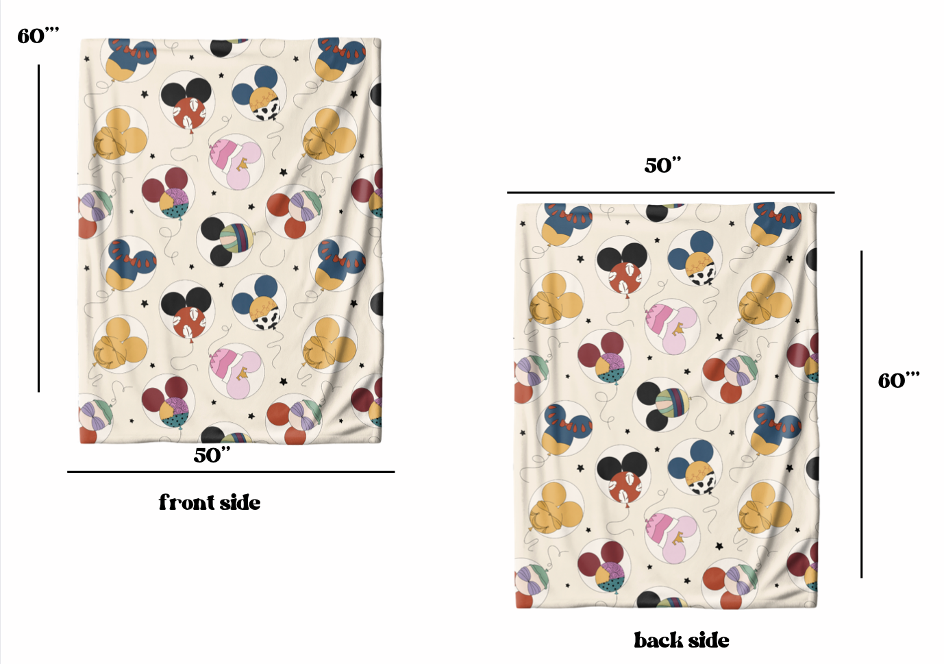 Double Sided Flannel Minky BLANKETS (50x60)